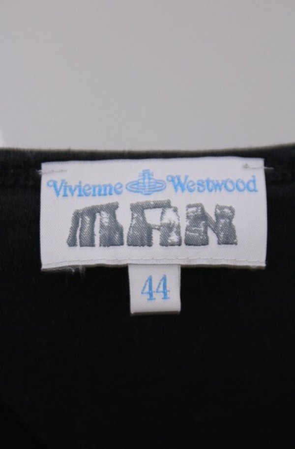 画像4: ヴィヴィアンウエストウッド MAN 中古 / プリントオーブTシャツ 44 ブラック×オレンジ  O-26-02-15-007-ts-IG-OS (4)