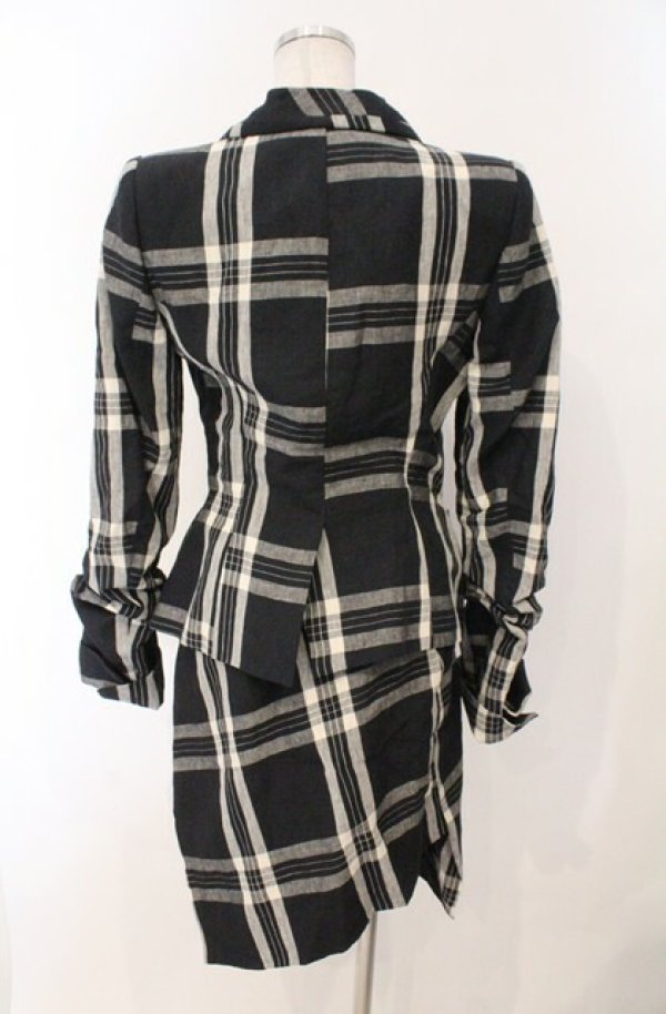 画像4: ヴィヴィアンウエストウッド 中古 / DRUNKEN TAILORED JACKET セットアップ（ドランクンジャケット） 双方40（9号相当） グレーｘブラック  O-26-02-15-071-jc-YM-OS (4)