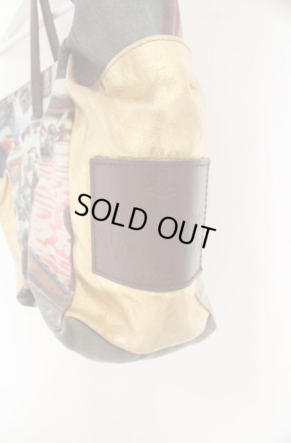 画像3: ヴィヴィアンウエストウッド 中古 / サロン柄トートバッグ  マルチ  O-26-02-15-074-ba-IG-OS (3)