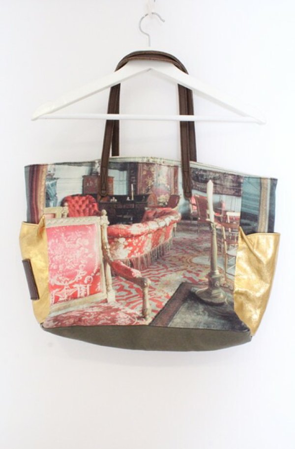 画像4: ヴィヴィアンウエストウッド 中古 / サロン柄トートバッグ  マルチ  O-26-02-15-074-ba-IG-OS (4)