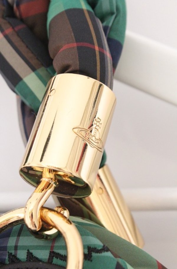 画像2: ヴィヴィアンウエストウッド 中古 / スクイグルタータンハンドバッグ  グリーン  O-26-02-15-076-ba-YM-OS (2)