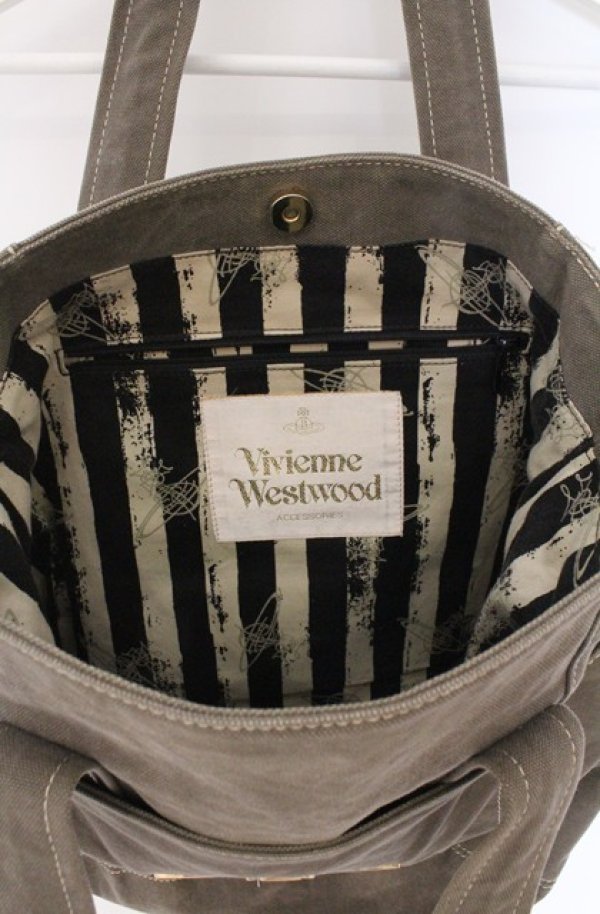 画像5: ヴィヴィアンウエストウッド 中古 / EDGWARE Rd　トートバッグ  カーキブラウン  O-26-02-15-078-ba-IG-OS (5)