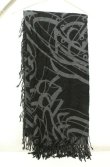 画像3: ヴィヴィアンウエストウッド 中古 / ジャガードストール  ブラック×グレー  O-26-02-15-084-gd-IG-OS (3)