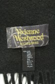 画像4: ヴィヴィアンウエストウッド 中古 / カラーオーブ刺繍マフラー  ブラック  O-26-02-15-085-gd-YM-OS (4)