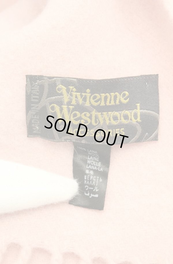 画像4: ヴィヴィアンウエストウッド 中古 / カラーオーブ刺繍マフラー  ピンク  O-26-02-15-086-gd-YM-OS (4)