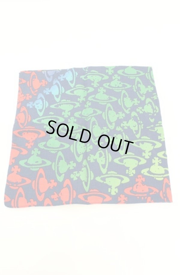 画像3: ヴィヴィアンウエストウッド 中古 / グラデーションオーブ総柄ハンカチーフ  マルチ  O-26-02-15-088-gd-YM-ZH (3)