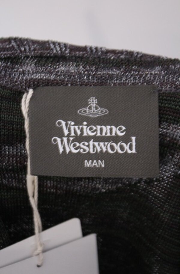 画像5: ヴィヴィアンウエストウッド MAN 中古 / BARBED WIRE Vネックベスト（バーベッドワイヤー） 00 グレーｘグリーン  O-26-02-15-009-to-YM-OS (5)
