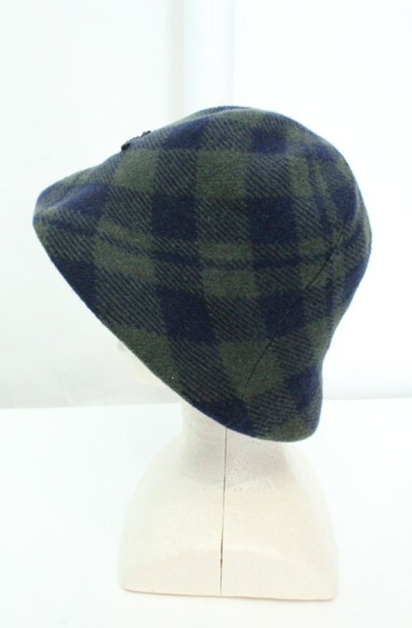 画像3: ヴィヴィアンウエストウッド 中古 / ウールチェックバケットハット M-S グリーンｘネイビー  O-26-02-15-092-ha-YM-OS (3)