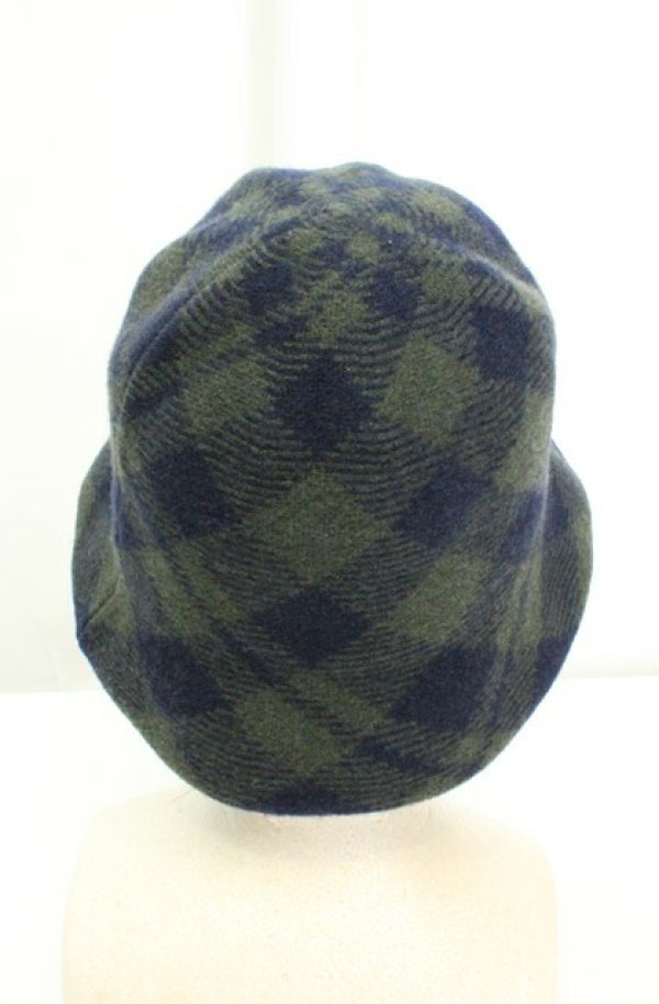 画像4: ヴィヴィアンウエストウッド 中古 / ウールチェックバケットハット M-S グリーンｘネイビー  O-26-02-15-092-ha-YM-OS (4)