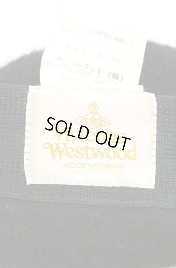 画像5: ヴィヴィアンウエストウッド 中古 / グラフィティオーブ刺繍ベレー帽  ブラック  O-26-02-15-094-gd-YM-ZH (5)
