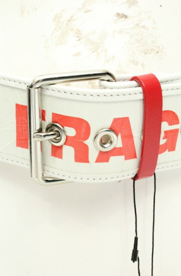 画像2: ANGLOMANIA 中古 / FRAGILE ワイドベルト  ホワイト  O-26-02-15-101-gd-YM-OS (2)