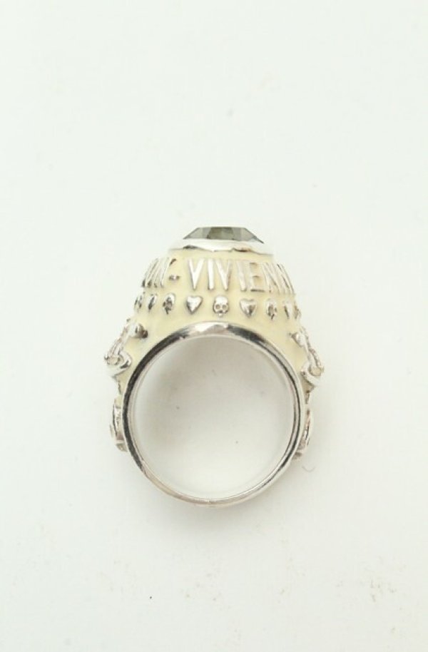画像6: ヴィヴィアンウエストウッド 中古 / カレッジリング M(約15号） ホワイトｘクリア  O-26-02-15-106-rg-YM-OS (6)