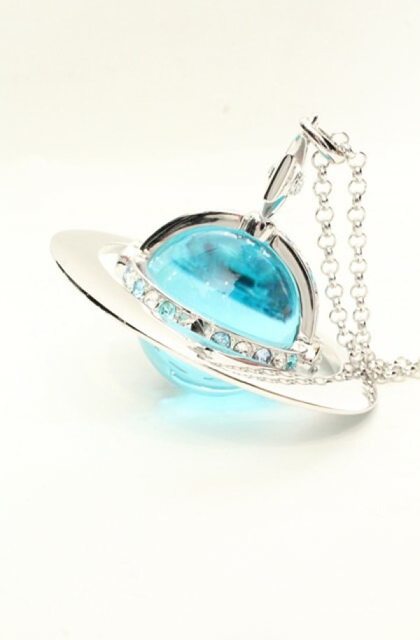 画像4: ヴィヴィアンウエストウッド 中古 / ジャイアントオーブネックレス  シルバーｘブルー  O-26-02-15-113-nl-YM-OS (4)