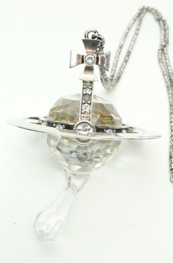 画像2: ヴィヴィアンウエストウッド 中古 / Crystal Dropジャイアントペンダント  シルバー  O-26-02-15-114-nl-YM-OS (2)