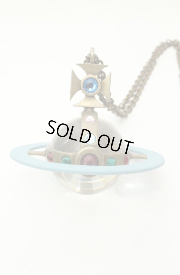 画像2: ヴィヴィアンウエストウッド 中古 / ヴィンテージジャイアントオーブペンダント  ブルーｘゴールド  O-26-02-15-115-nl-YM-OS (2)