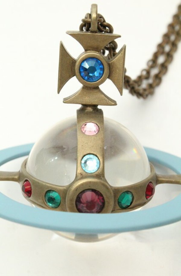 画像3: ヴィヴィアンウエストウッド 中古 / ヴィンテージジャイアントオーブペンダント  ブルーｘゴールド  O-26-02-15-115-nl-YM-OS (3)