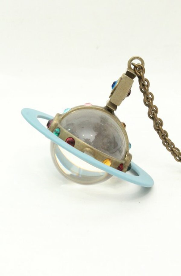 画像4: ヴィヴィアンウエストウッド 中古 / ヴィンテージジャイアントオーブペンダント  ブルーｘゴールド  O-26-02-15-115-nl-YM-OS (4)