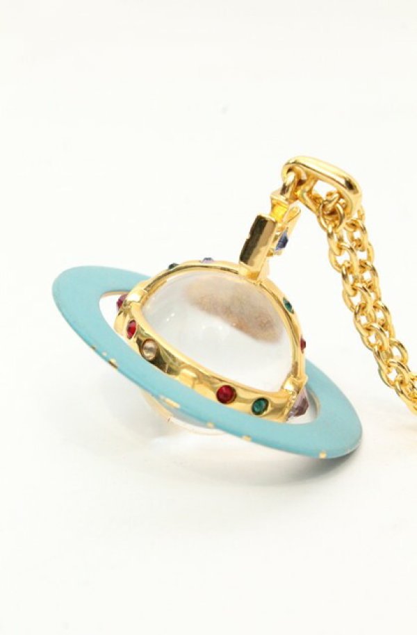 画像3: ヴィヴィアンウエストウッド 中古 / ヴィンテージスモールオーブネックレス  ブルーｘゴールド  O-26-02-15-117-nl-YM-OS (3)