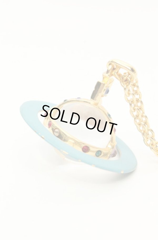 画像3: ヴィヴィアンウエストウッド 中古 / ヴィンテージスモールオーブネックレス  ブルーｘゴールド  O-26-02-15-117-nl-YM-OS (3)