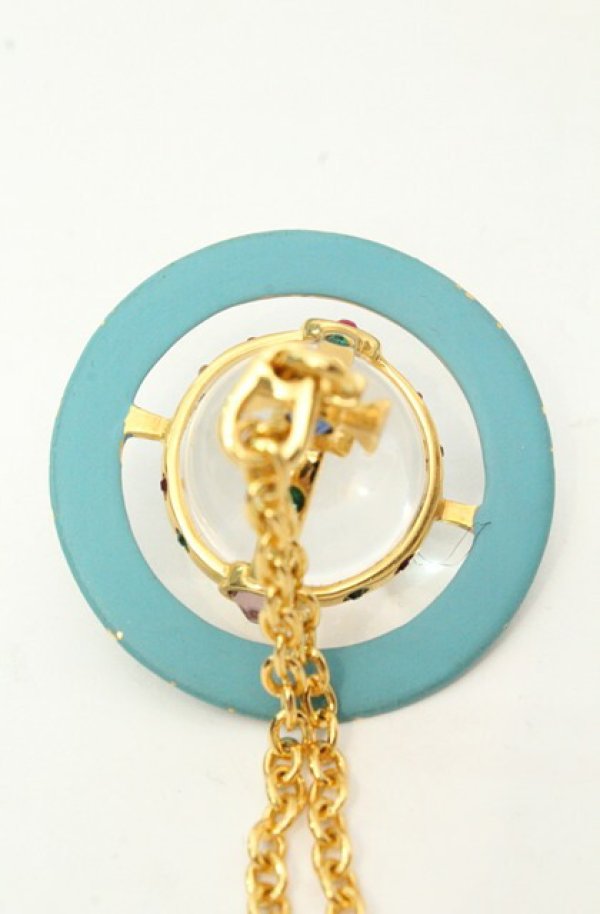 画像4: ヴィヴィアンウエストウッド 中古 / ヴィンテージスモールオーブネックレス  ブルーｘゴールド  O-26-02-15-117-nl-YM-OS (4)