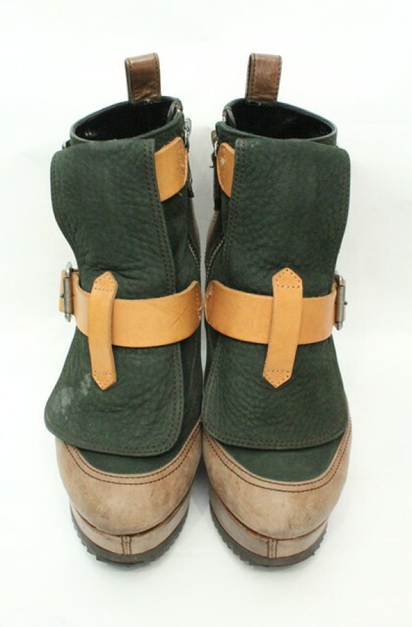 画像2: ヴィヴィアンウエストウッド 中古 / ウェッジソールボンテージブーツ 40（25cm） グリーンｘブラウン  O-26-02-15-121-sh-YM-OS (2)