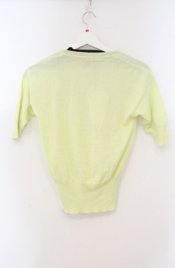 画像3: ヴィヴィアンウエストウッド 中古 / カラーオーブ刺繍半袖サマーニット M ネオングリーン  O-26-02-15-018-to-YM-OS (3)