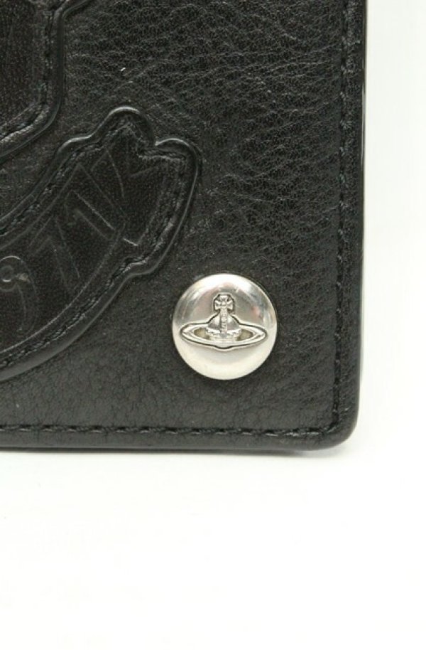 画像2: ヴィヴィアンウエストウッド 中古 / クラウンスカル折リ財布  ブラック  O-26-02-22-035-wa-IG-OS (2)