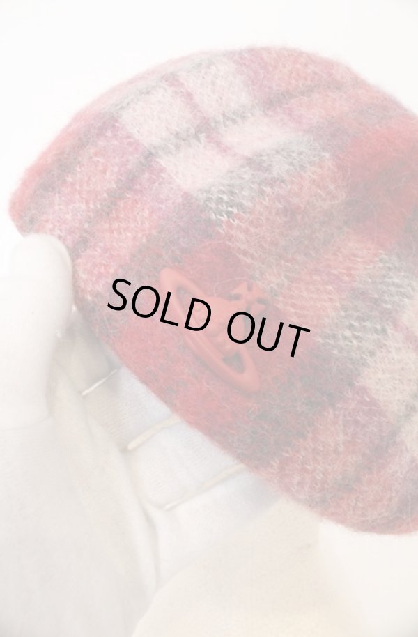 画像3: ヴィヴィアンウエストウッド 中古 / タータンベレー帽  レッド  O-26-03-01-002-ha-YM-OS (3)