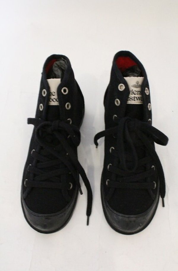 画像3: ヴィヴィアンウエストウッド 中古 / SIMIAN BOOTスニーカー 37（23.5cm） ブラック  O-26-03-01-015-sh-YM-OS (3)