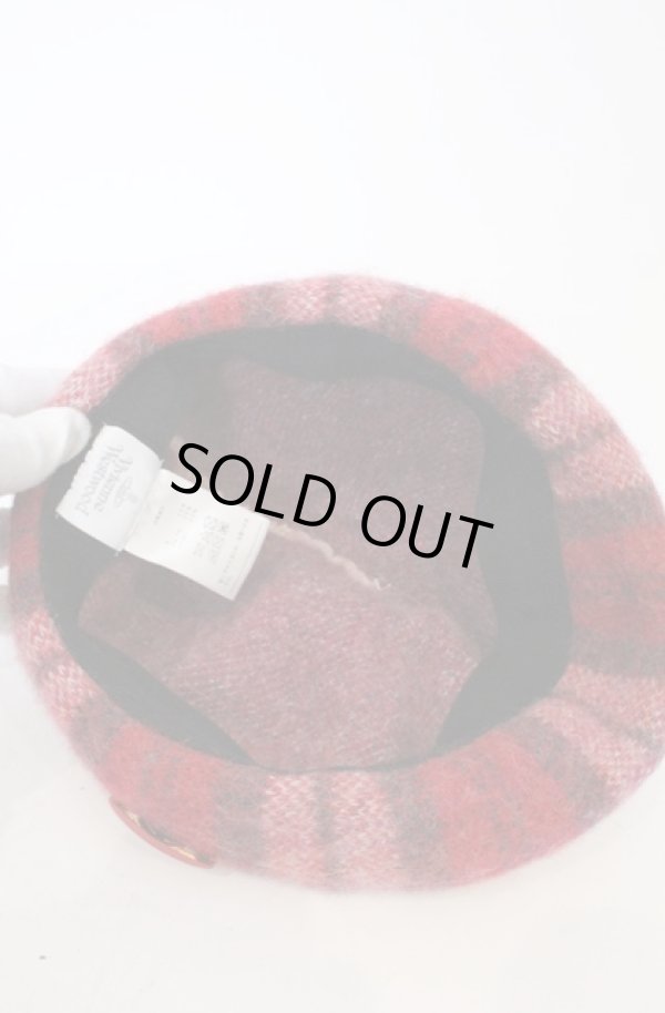 画像5: ヴィヴィアンウエストウッド 中古 / タータンベレー帽  レッド  O-26-03-01-002-ha-YM-OS (5)