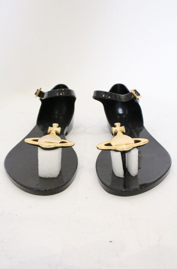 画像2: ヴィヴィアンウエストウッド×Melissa 中古 / HONEY AD ORB サンダル 23cm ブラック  O-26-03-01-019-sh-YM-OS (2)