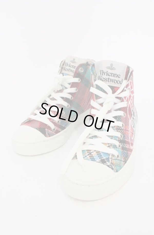 画像2: ヴィヴィアンウエストウッド 中古 / PLIMSOLL HIGH TOPスニーカー（プリムソールハイトップ） 37（23.5cm） マルチ  O-26-03-01-003-sh-YM-ZH (2)