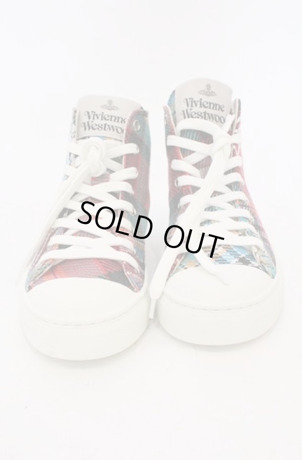 画像3: ヴィヴィアンウエストウッド 中古 / PLIMSOLL HIGH TOPスニーカー（プリムソールハイトップ） 37（23.5cm） マルチ  O-26-03-01-003-sh-YM-ZH (3)