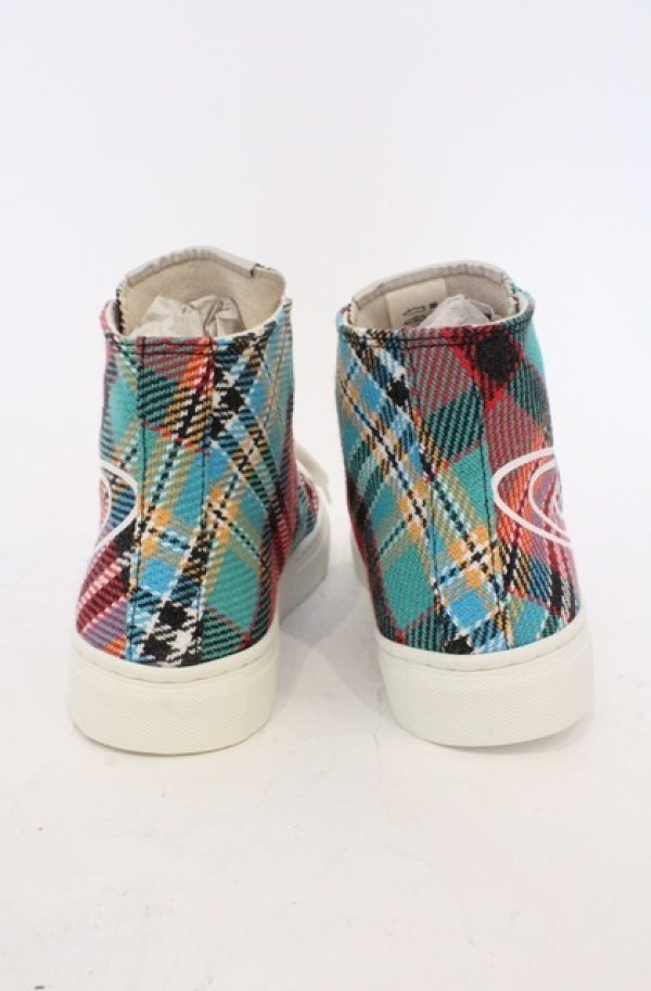 画像5: ヴィヴィアンウエストウッド 中古 / PLIMSOLL HIGH TOPスニーカー（プリムソールハイトップ） 37（23.5cm） マルチ  O-26-03-01-003-sh-YM-OS (5)