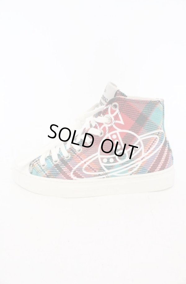 画像6: ヴィヴィアンウエストウッド 中古 / PLIMSOLL HIGH TOPスニーカー（プリムソールハイトップ） 37（23.5cm） マルチ  O-26-03-01-003-sh-YM-ZH (6)