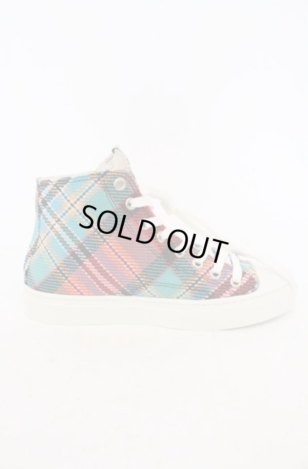 画像7: ヴィヴィアンウエストウッド 中古 / PLIMSOLL HIGH TOPスニーカー（プリムソールハイトップ） 37（23.5cm） マルチ  O-26-03-01-003-sh-YM-ZH (7)