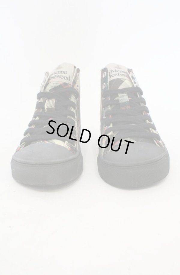 画像2: ヴィヴィアンウエストウッド 中古 / PLIMSOLL HIGH TOPスニーカー（プリムソールハイトップ） 37（23.5cm） マルチ  O-26-03-01-005-sh-YM-ZH (2)