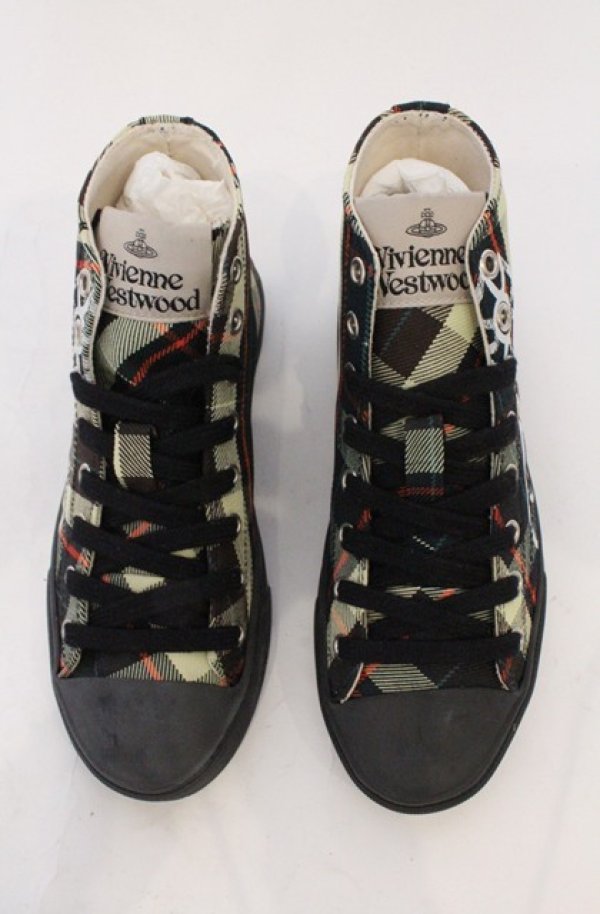 画像3: ヴィヴィアンウエストウッド 中古 / PLIMSOLL HIGH TOPスニーカー（プリムソールハイトップ） 37（23.5cm） マルチ  O-26-03-01-005-sh-YM-OS (3)