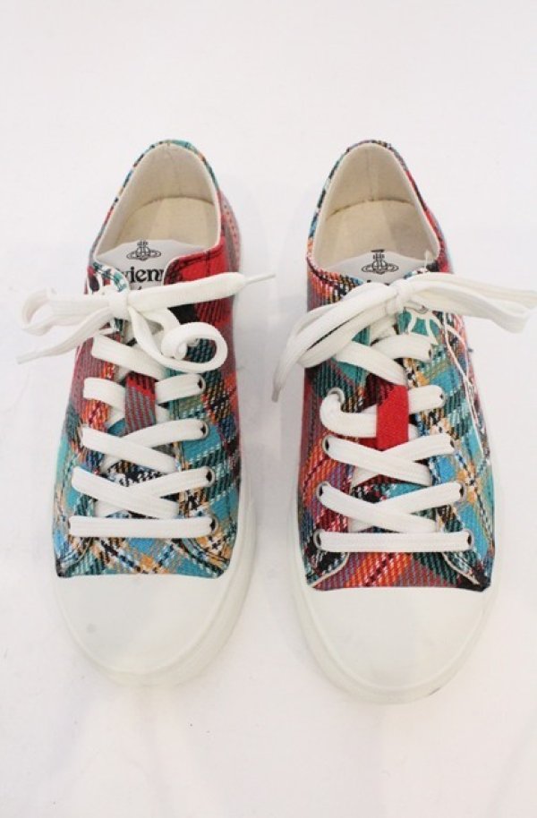 画像4: ヴィヴィアンウエストウッド 中古 / PLIMSOLL LOW TOPスニーカー（プリムソールロウトップ） 37（23.5cm） マルチ  O-26-03-01-006-sh-YM-OS (4)