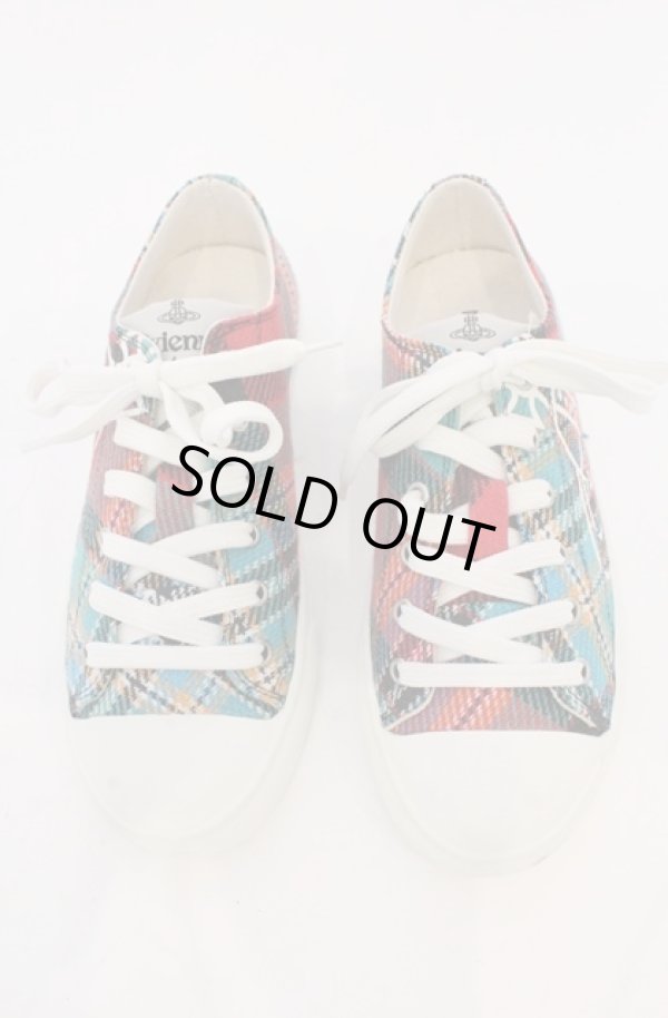 画像4: ヴィヴィアンウエストウッド 中古 / PLIMSOLL LOW TOPスニーカー（プリムソールロウトップ） 37（23.5cm） マルチ  O-26-03-01-006-sh-YM-ZH (4)