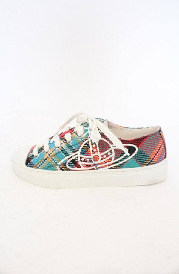 画像6: ヴィヴィアンウエストウッド 中古 / PLIMSOLL LOW TOPスニーカー（プリムソールロウトップ） 37（23.5cm） マルチ  O-26-03-01-006-sh-YM-OS (6)