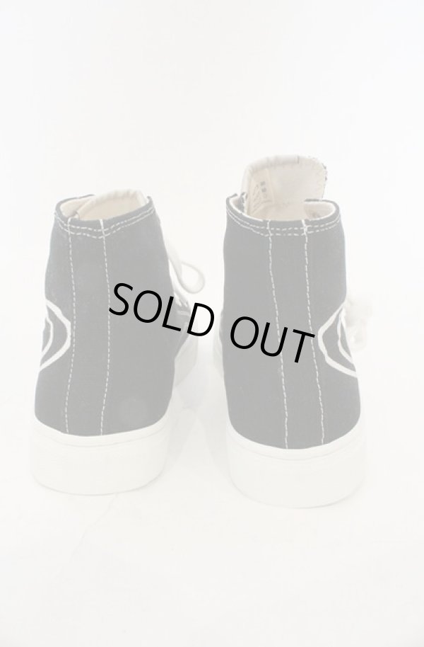 画像5: ヴィヴィアンウエストウッド 中古 / PLIMSOLL HIGH TOP CANVASスニーカー 37（23.5cm） ブラック  O-26-03-01-007-sh-YM-ZH (5)