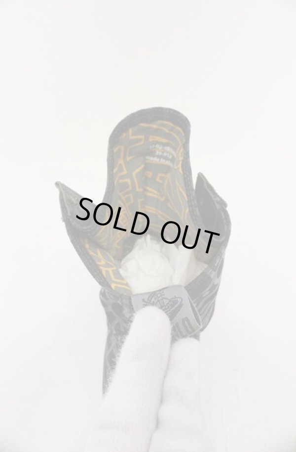 画像6: ANGLOMANIA 中古 / カットラスオーブ総柄ハイカットスニーカー 39（約24.5cm） ブラック  O-26-03-01-008-sh-YM-OS (6)