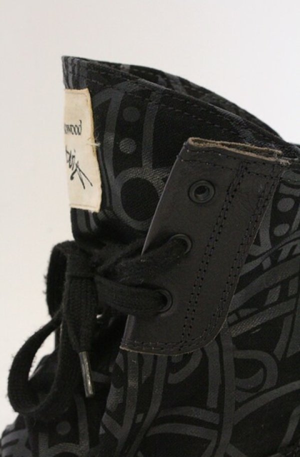 画像8: ANGLOMANIA 中古 / カットラスオーブ総柄ハイカットスニーカー 39（約24.5cm） ブラック  O-26-03-01-008-sh-YM-OS (8)