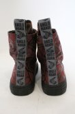 画像4: ANGLOMANIA 中古 / カットラスオーブ総柄ハイカットスニーカー 39（約24.5cm） ワイン  O-26-03-01-009-sh-YM-OS (4)