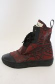 画像5: ANGLOMANIA 中古 / カットラスオーブ総柄ハイカットスニーカー 39（約24.5cm） ワイン  O-26-03-01-009-sh-YM-OS (5)
