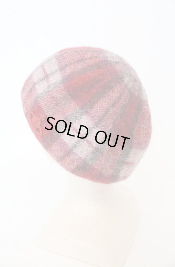 画像2: ヴィヴィアンウエストウッド 中古 / タータンベレー帽  レッド  O-26-03-01-002-ha-YM-OS (2)