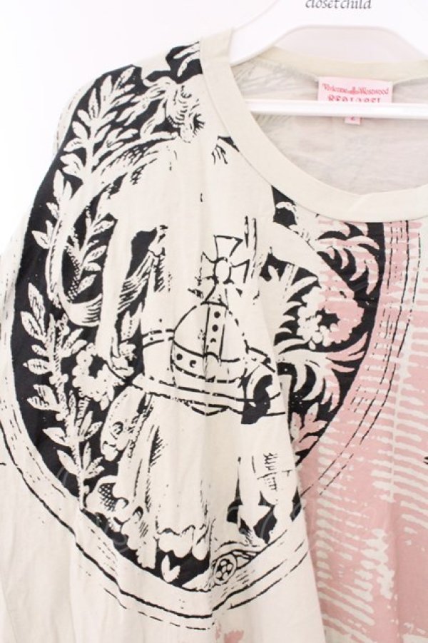 画像2: ヴィヴィアンウエストウッド 中古 / PUNKATURE カットソー 2 ベージュ（グリーン系）  O-26-03-08-020-to-YM-OS (2)