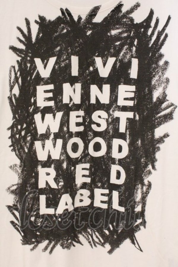 画像2: ヴィヴィアンウエストウッド 中古 / ペインティングロゴ長袖カットソー 2 ホワイト  O-26-03-08-023-to-YM-OS (2)