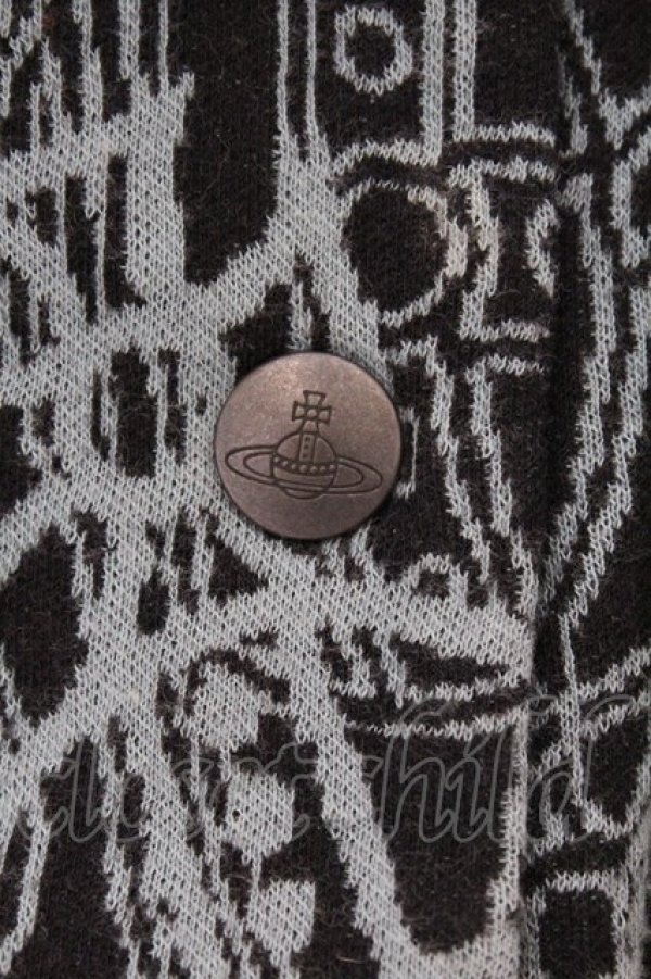 画像2: ヴィヴィアンウエストウッド 中古 / オーブジャガード半袖コットンジャケット 3 ブルー  O-26-03-08-003-jc-TN-OS (2)